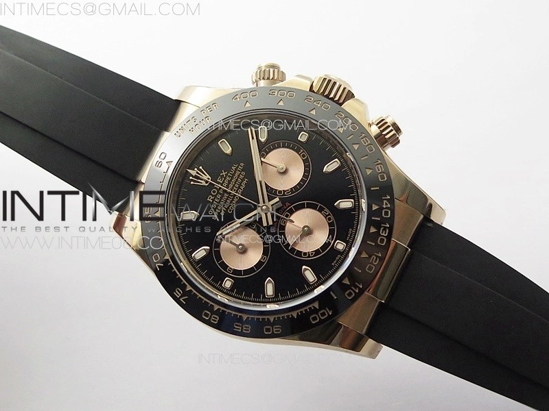Daytona 116515 BTF 1:1 Best Edition Black RG Dial on Oysterflex Rubber Strap SA4130 V2