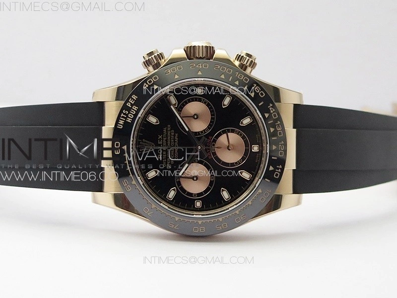 Daytona 116515 BTF 1:1 Best Edition Black RG Dial on Oysterflex Rubber Strap SA4130 V2