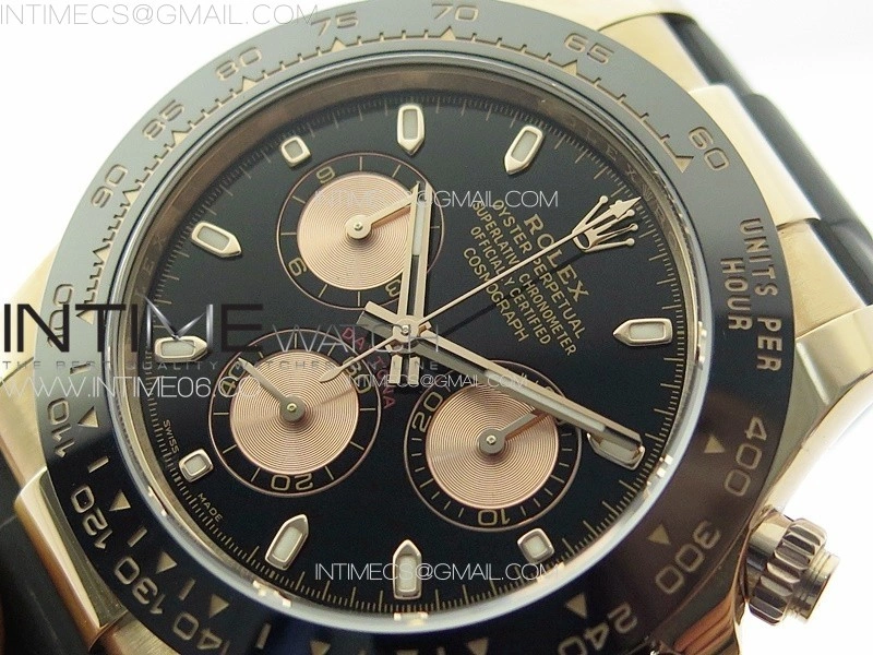 Daytona 116515 BTF 1:1 Best Edition Black RG Dial on Oysterflex Rubber Strap SA4130 V2