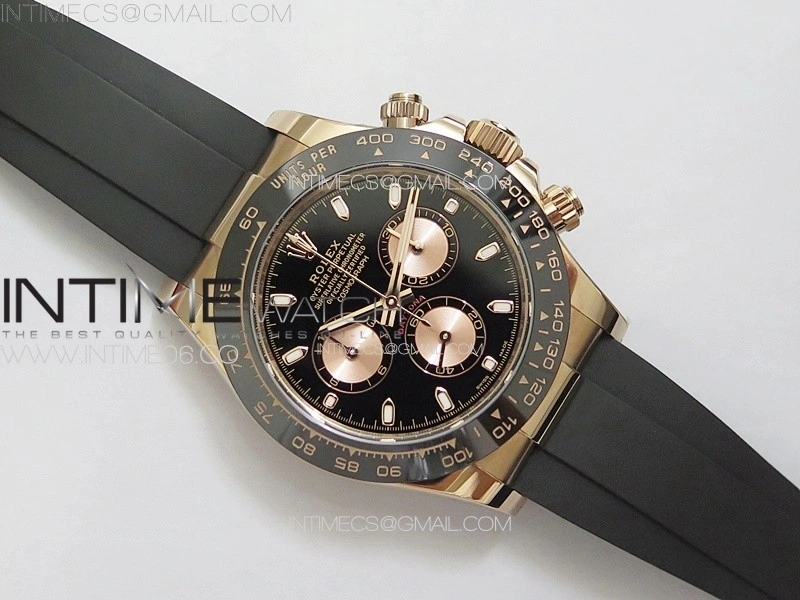 Daytona 116515 BTF 1:1 Best Edition Black RG Dial on Oysterflex Rubber Strap SA4130 V2
