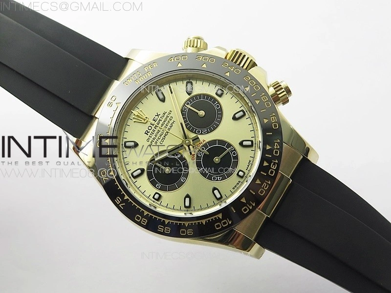 Daytona 116518 BTF 1:1 Best Edition YG Black Dial on Oysterflex Rubber Strap SA4130 V2