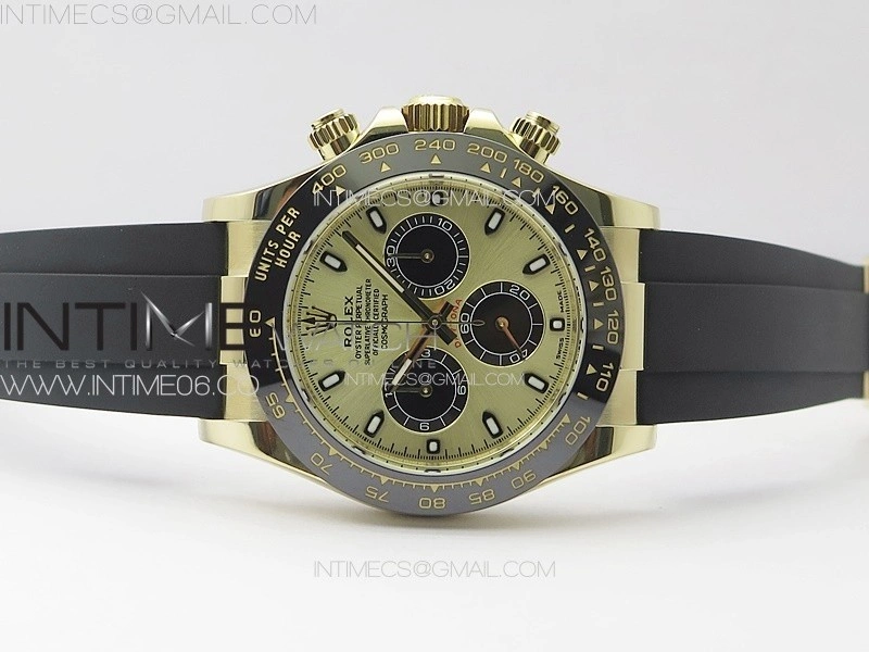 Daytona 116518 BTF 1:1 Best Edition YG Black Dial on Oysterflex Rubber Strap SA4130 V2