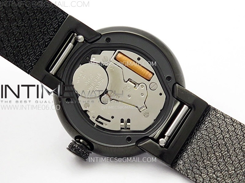 La D de dior Satine Diamond Bezel DLC Case 8848F 1:1 Best Edition Black Dial on DLC bracelet Swiss Quartz