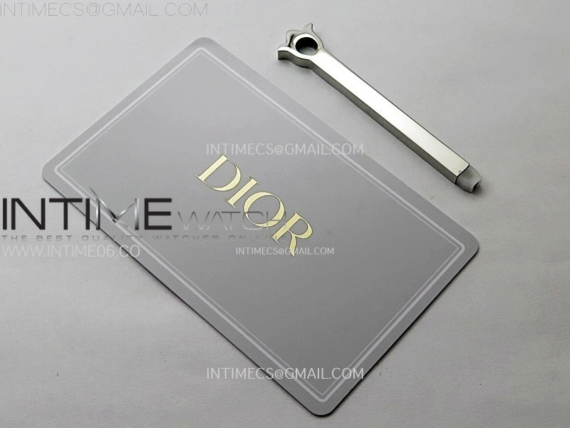 La D de dior Satine Diamond Bezel DLC Case 8848F 1:1 Best Edition Black Dial on DLC bracelet Swiss Quartz
