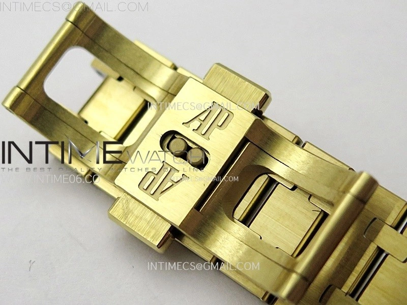 Lady Royal Oak 33mm 67651 Diamonds Bezel YG ZF 1:1 Best Edition White Textured Dial on YG Bracelet RONDA Quartz
