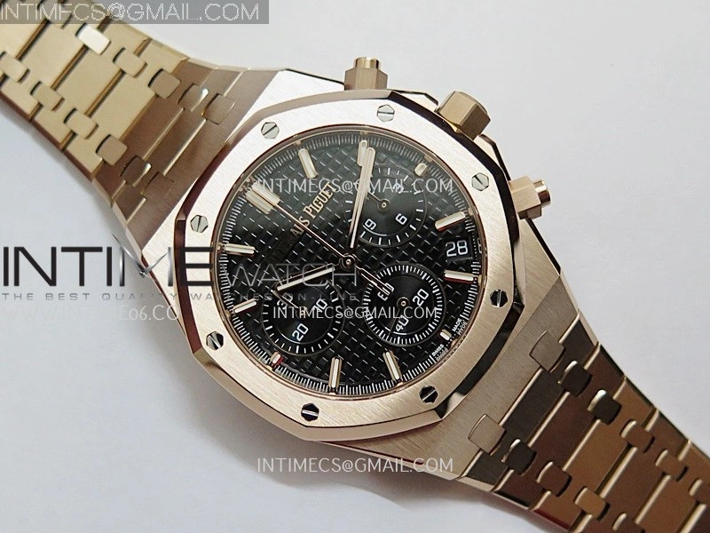 Royal Oak Chrono 26240OR RG APSF 1:1 Best Edition Black Dial on RG Bracelet SA4401 Super Clone