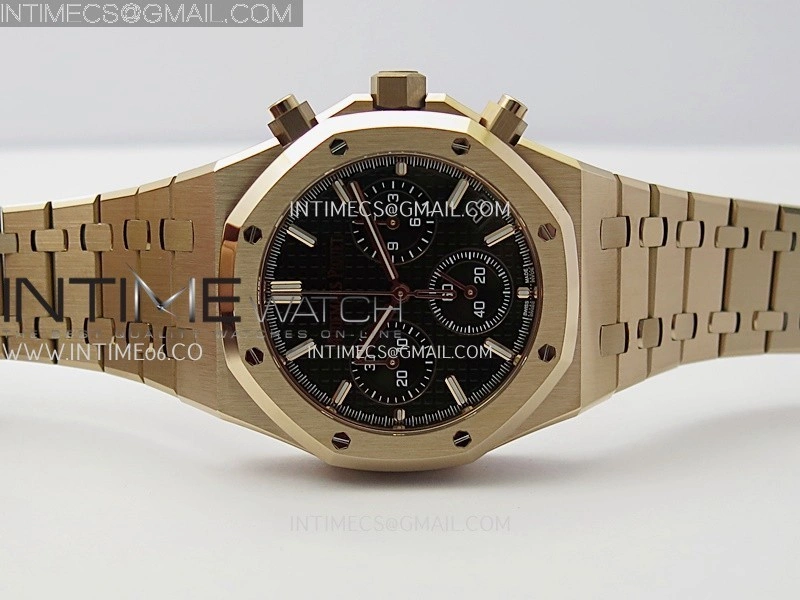 Royal Oak Chrono 26240OR RG APSF 1:1 Best Edition Black Dial on RG Bracelet SA4401 Super Clone