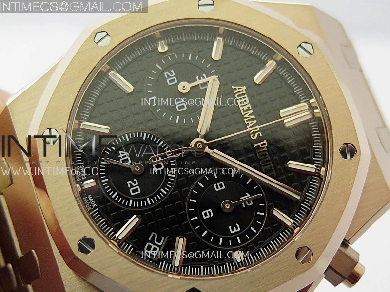 Royal Oak Chrono 26240OR RG APSF 1:1 Best Edition Black Dial on RG Bracelet SA4401 Super Clone