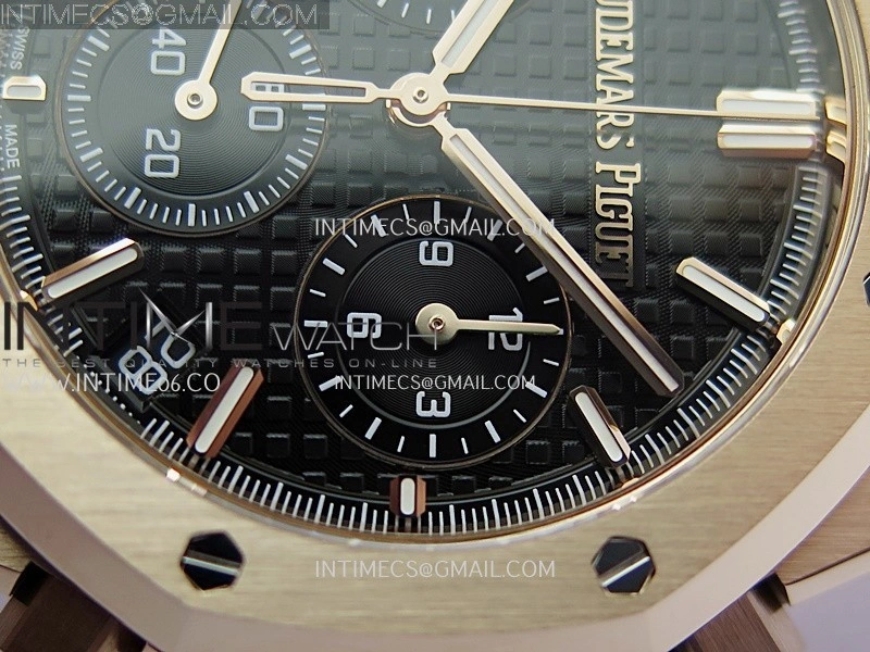 Royal Oak Chrono 26240OR RG APSF 1:1 Best Edition Black Dial on RG Bracelet SA4401 Super Clone