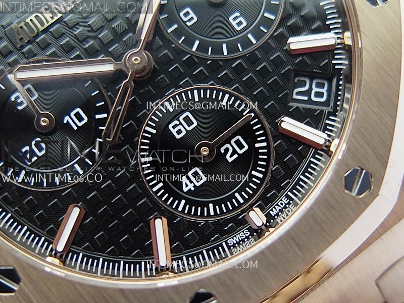 Royal Oak Chrono 26240OR RG APSF 1:1 Best Edition Black Dial on RG Bracelet SA4401 Super Clone