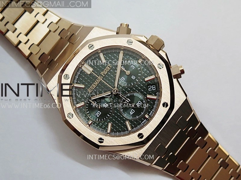 Royal Oak Chrono 26240OR RG APSF 1:1 Best Edition Green Dial on RG Bracelet SA4401 Super Clone