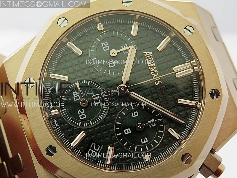 Royal Oak Chrono 26240OR RG APSF 1:1 Best Edition Green Dial on RG Bracelet SA4401 Super Clone