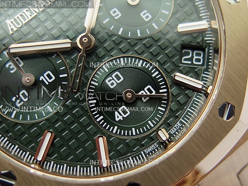 Royal Oak Chrono 26240OR RG APSF 1:1 Best Edition Green Dial on RG Bracelet SA4401 Super Clone