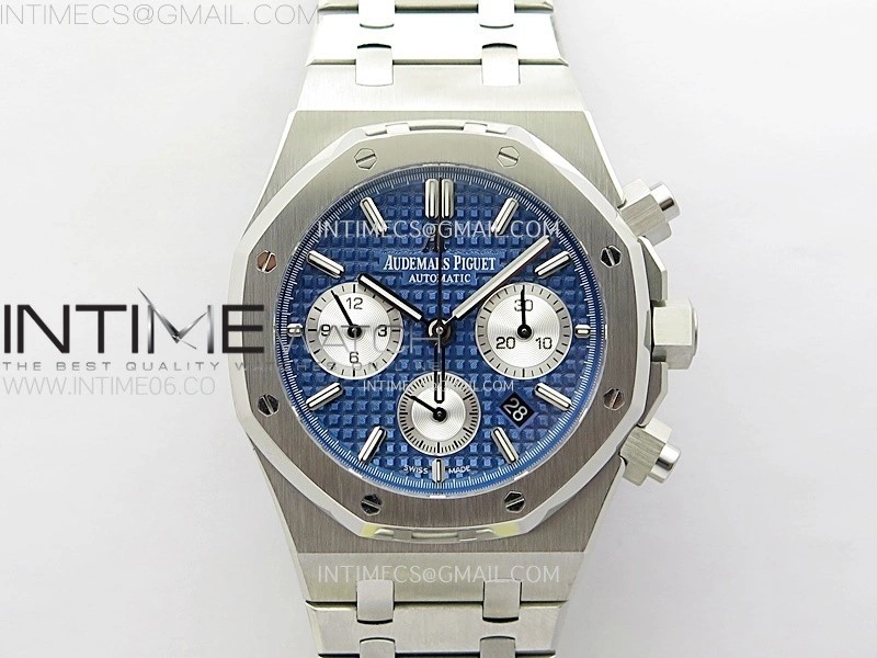 Royal Oak Chrono 26331ST SS IPF 1:1 Best Edition Blue Dial Silver subdial on SS Bracelet A7750