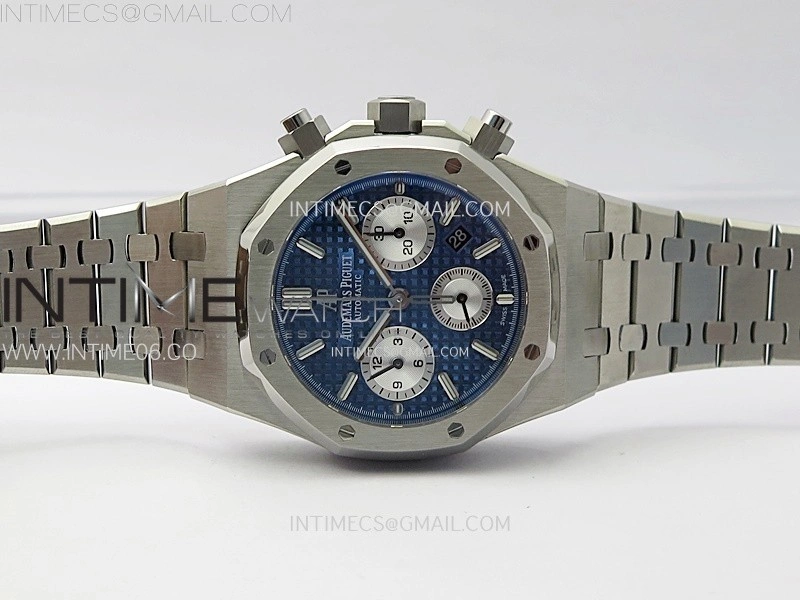 Royal Oak Chrono 26331ST SS IPF 1:1 Best Edition Blue Dial Silver subdial on SS Bracelet A7750