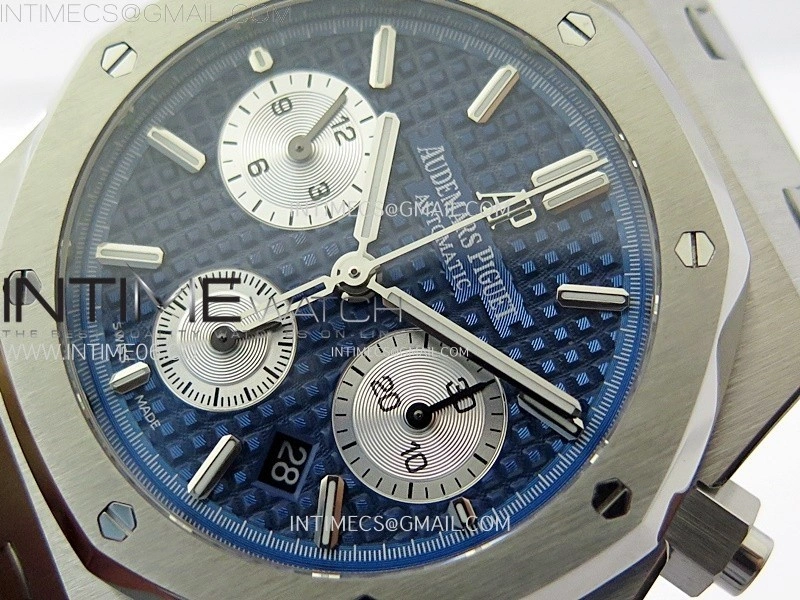 Royal Oak Chrono 26331ST SS IPF 1:1 Best Edition Blue Dial Silver subdial on SS Bracelet A7750