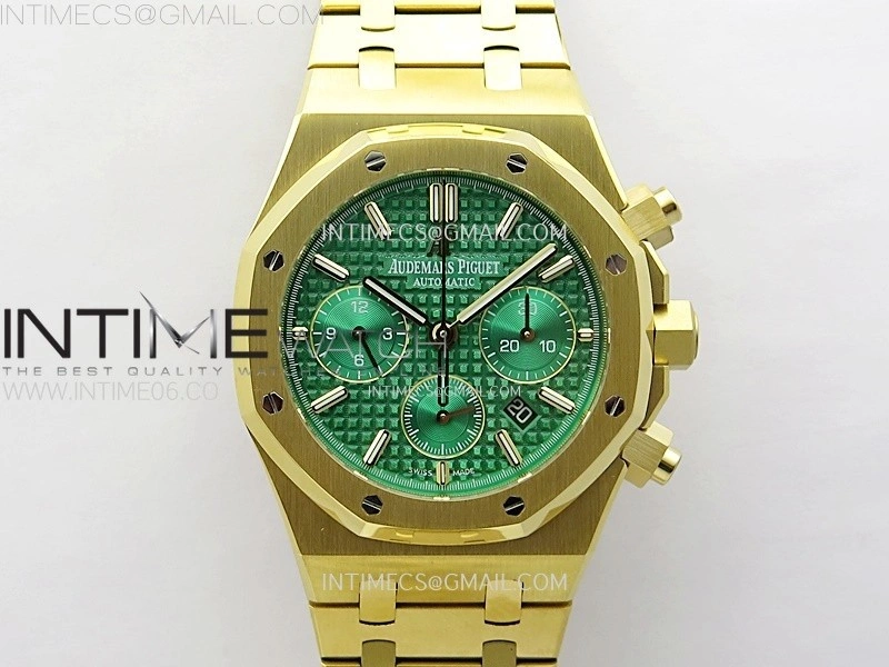 Royal Oak Chrono 26331ST YG IPF 1:1 Best Edition Green Dial Green subdial on SS Bracelet A7750