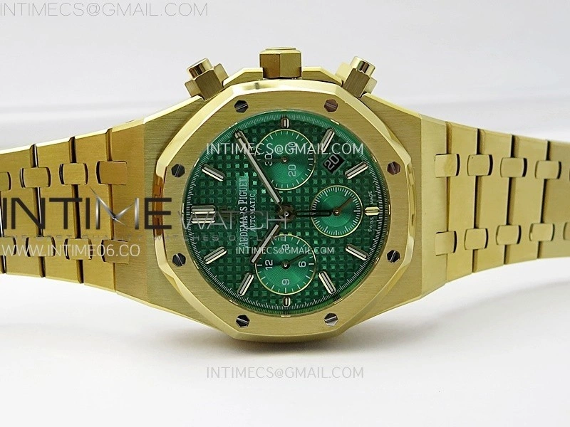 Royal Oak Chrono 26331ST YG IPF 1:1 Best Edition Green Dial Green subdial on SS Bracelet A7750