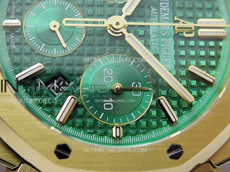 Royal Oak Chrono 26331ST YG IPF 1:1 Best Edition Green Dial Green subdial on SS Bracelet A7750