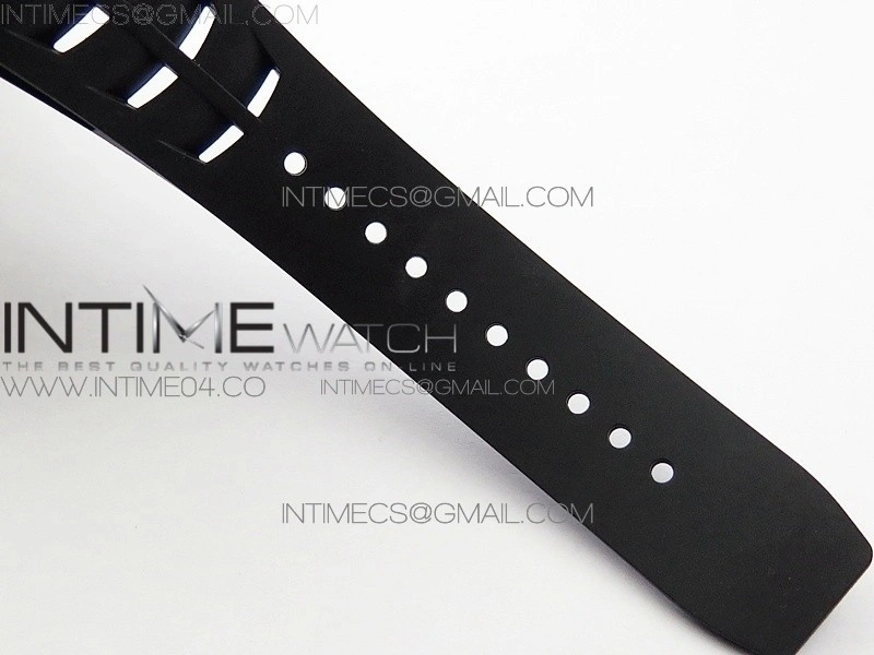 RM011 Carbon Case Chrono KVF 1:1 Best Edition Crystal Skeleton Yellow Dial on Black Rubber Strap A7750