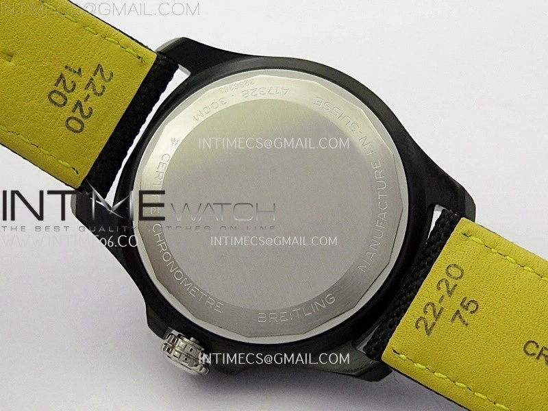 Avenger Chronometer 42mm GMT DLC BLSF 1:1 Best Version Black Dial On Black Nylon Strap A2836