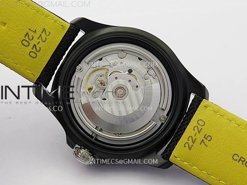 Avenger Chronometer 42mm GMT DLC BLSF 1:1 Best Version Black Dial On Black Nylon Strap A2836