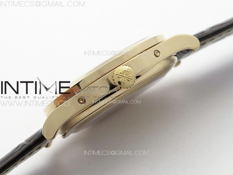 Annual Calendar Moonphase 5396 RG PPF 1:1 Best Edition Champagne Dial on Brown Leather Strap PPF324