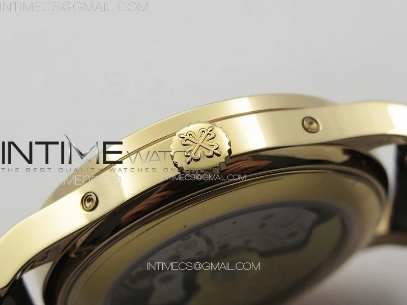 Annual Calendar Moonphase 5396 RG PPF 1:1 Best Edition Champagne Dial on Brown Leather Strap PPF324