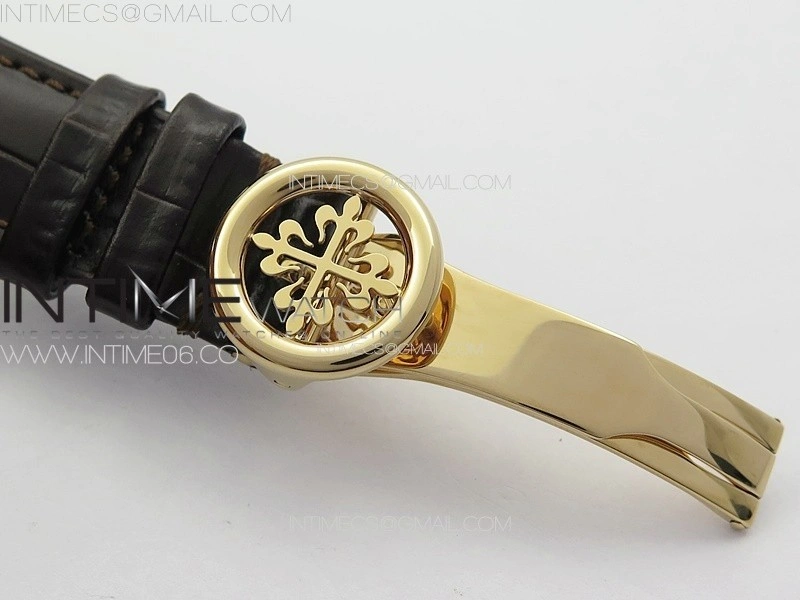 Annual Calendar Moonphase 5396 RG PPF 1:1 Best Edition Champagne Dial on Brown Leather Strap PPF324