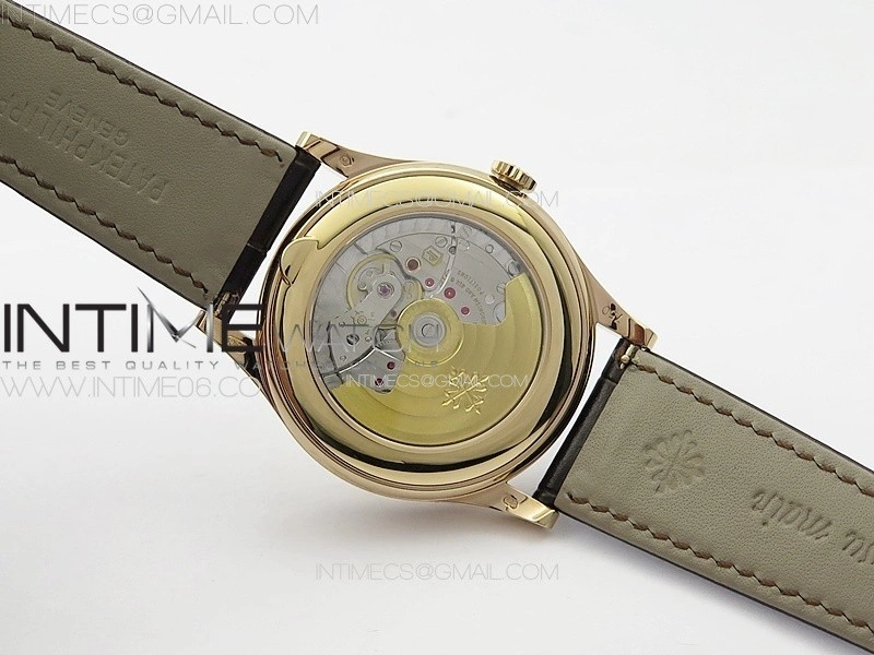 Annual Calendar Moonphase 5396 RG PPF 1:1 Best Edition Champagne Dial on Brown Leather Strap PPF324
