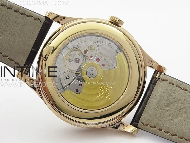 Annual Calendar Moonphase 5396 RG PPF 1:1 Best Edition Champagne Dial on Brown Leather Strap PPF324