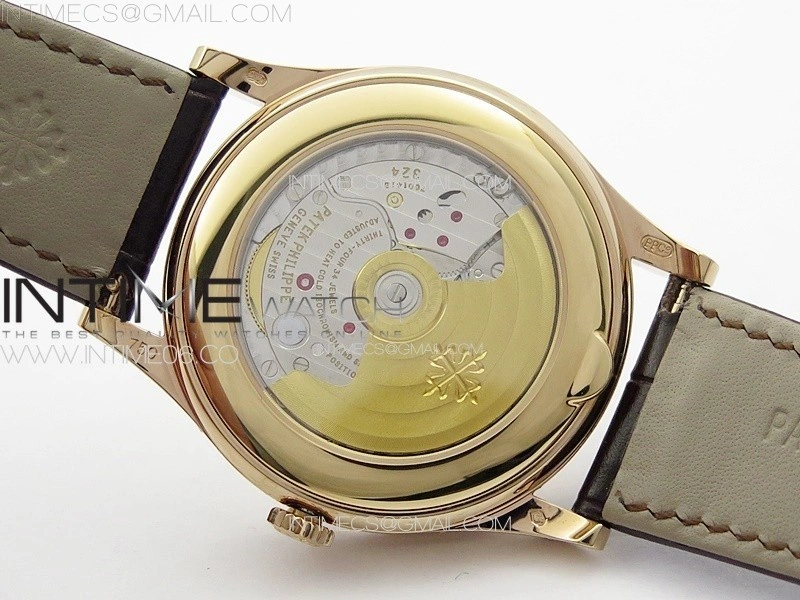 Annual Calendar Moonphase 5396 RG PPF 1:1 Best Edition Champagne Dial on Brown Leather Strap PPF324