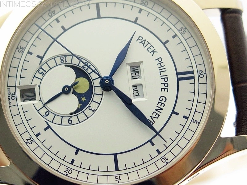 Annual Calendar Complications 5396 RG GRF Best Edition White dial Blue Markers on Brown leather strap A324