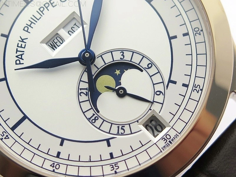 Annual Calendar Complications 5396 RG GRF Best Edition White dial Blue Markers on Brown leather strap A324