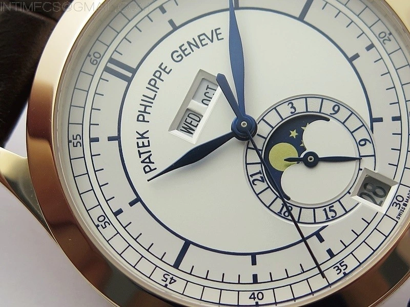 Annual Calendar Complications 5396 RG GRF Best Edition White dial Blue Markers on Brown leather strap A324
