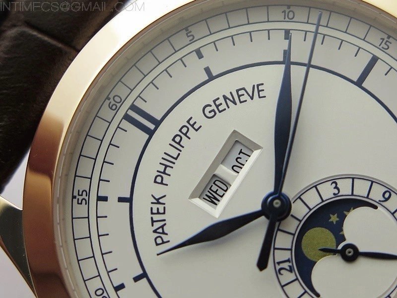 Annual Calendar Complications 5396 RG GRF Best Edition White dial Blue Markers on Brown leather strap A324