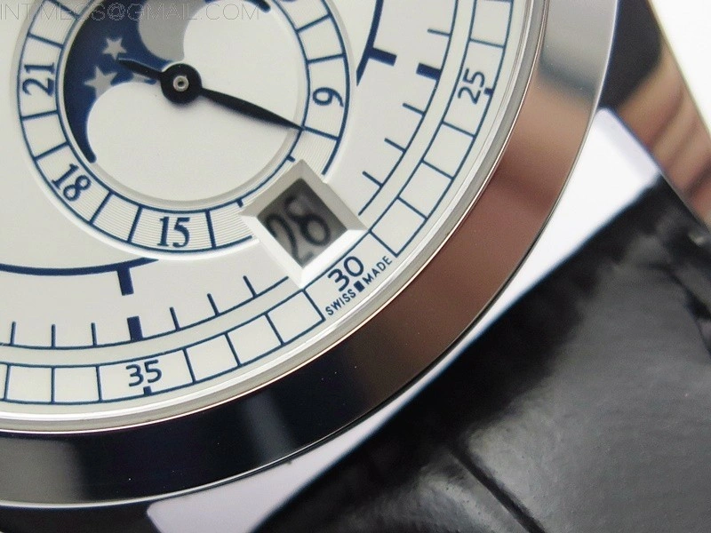 Annual Calendar Complications 5396 SS GRF Best Edition White Dial Blue Markers on Black leather strap A324
