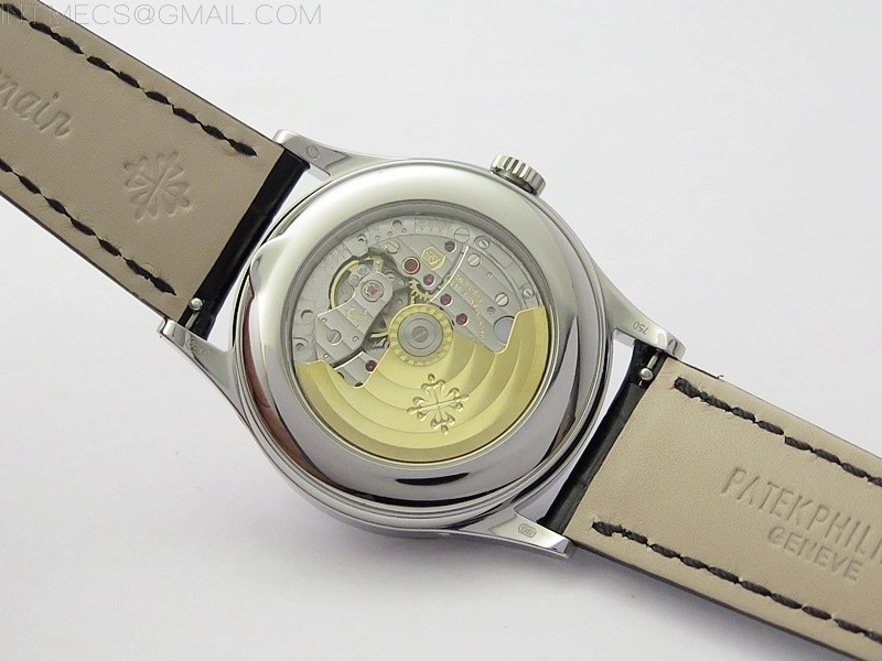 Annual Calendar Complications 5396 SS GRF Best Edition White Dial Blue Markers on Black leather strap A324