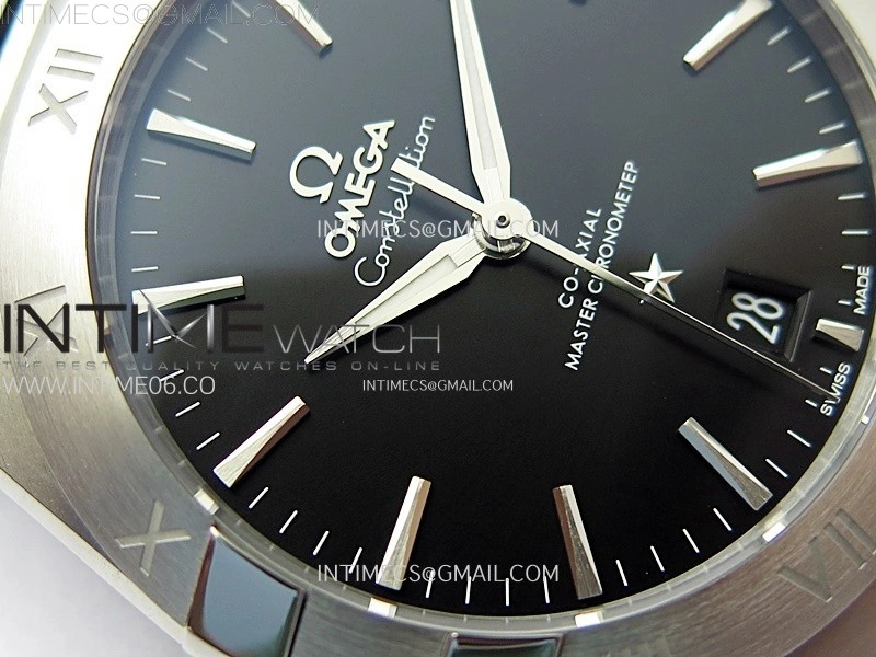 Constellation 39mm SS VSF 1:1 Best Edition Black Dial on Black Leather Strap A8800