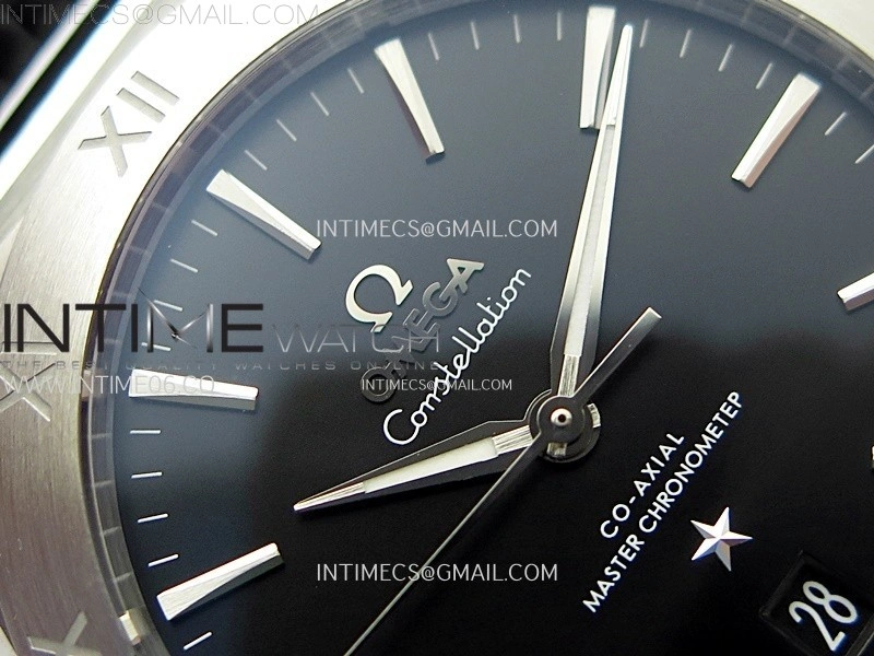 Constellation 39mm SS VSF 1:1 Best Edition Black Dial on Black Leather Strap A8800