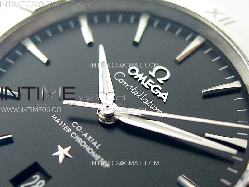 Constellation 39mm SS VSF 1:1 Best Edition Black Dial on Black Leather Strap A8800
