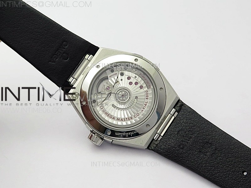 Constellation 39mm SS VSF 1:1 Best Edition Black Dial on Black Leather Strap A8800