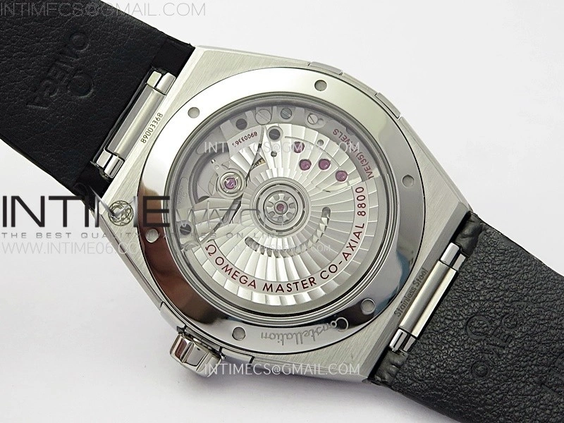 Constellation 39mm SS VSF 1:1 Best Edition Black Dial on Black Leather Strap A8800