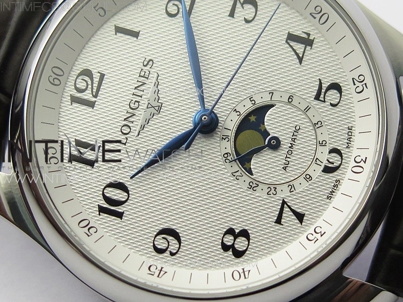 Master Moonphase SS APSF 1:1 Best Edition White Numeral Dial on Brown Leather Strap AL899
