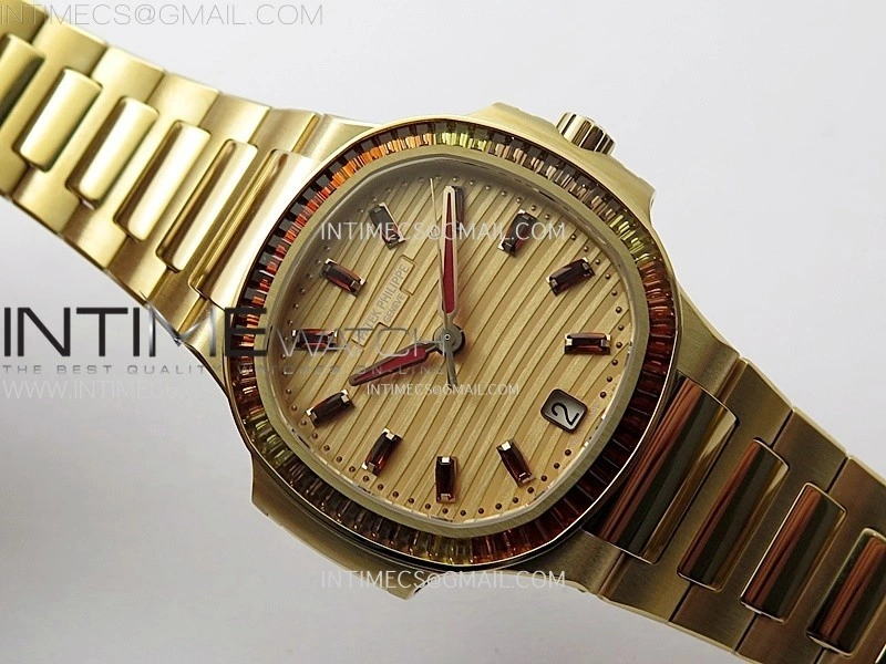 Nautilus 7118 1300R-001 Color Diamonds Bezel RG PPF 1:1 Best Edition RG Dial on RG Bracelet A324 Super Clone