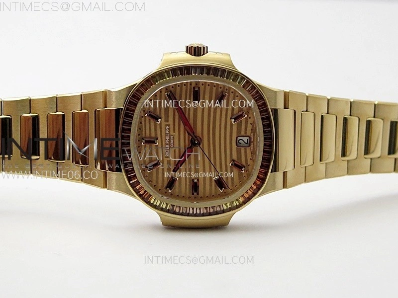 Nautilus 7118 1300R-001 Color Diamonds Bezel RG PPF 1:1 Best Edition RG Dial on RG Bracelet A324 Super Clone