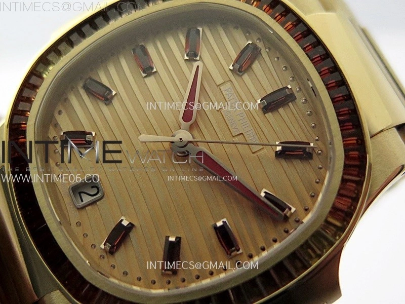Nautilus 7118 1300R-001 Color Diamonds Bezel RG PPF 1:1 Best Edition RG Dial on RG Bracelet A324 Super Clone