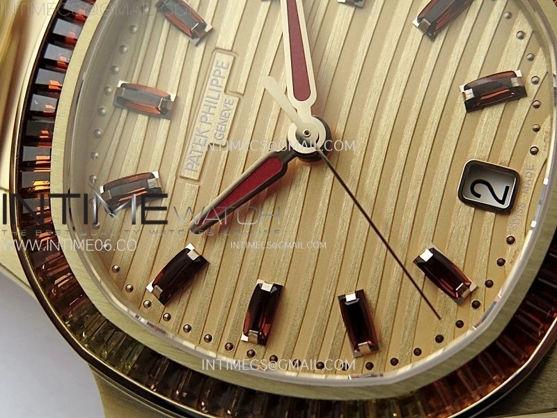 Nautilus 7118 1300R-001 Color Diamonds Bezel RG PPF 1:1 Best Edition RG Dial on RG Bracelet A324 Super Clone