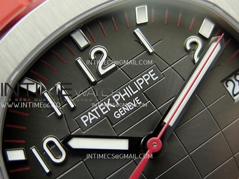Aquanaut 5167 Singapore 2019 SS DDF 1:1 Best Edition Black Dial On Red Rubber Strap Super Clone DD324
