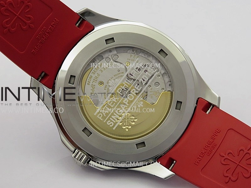 Aquanaut 5167 Singapore 2019 SS DDF 1:1 Best Edition Black Dial On Red Rubber Strap Super Clone DD324